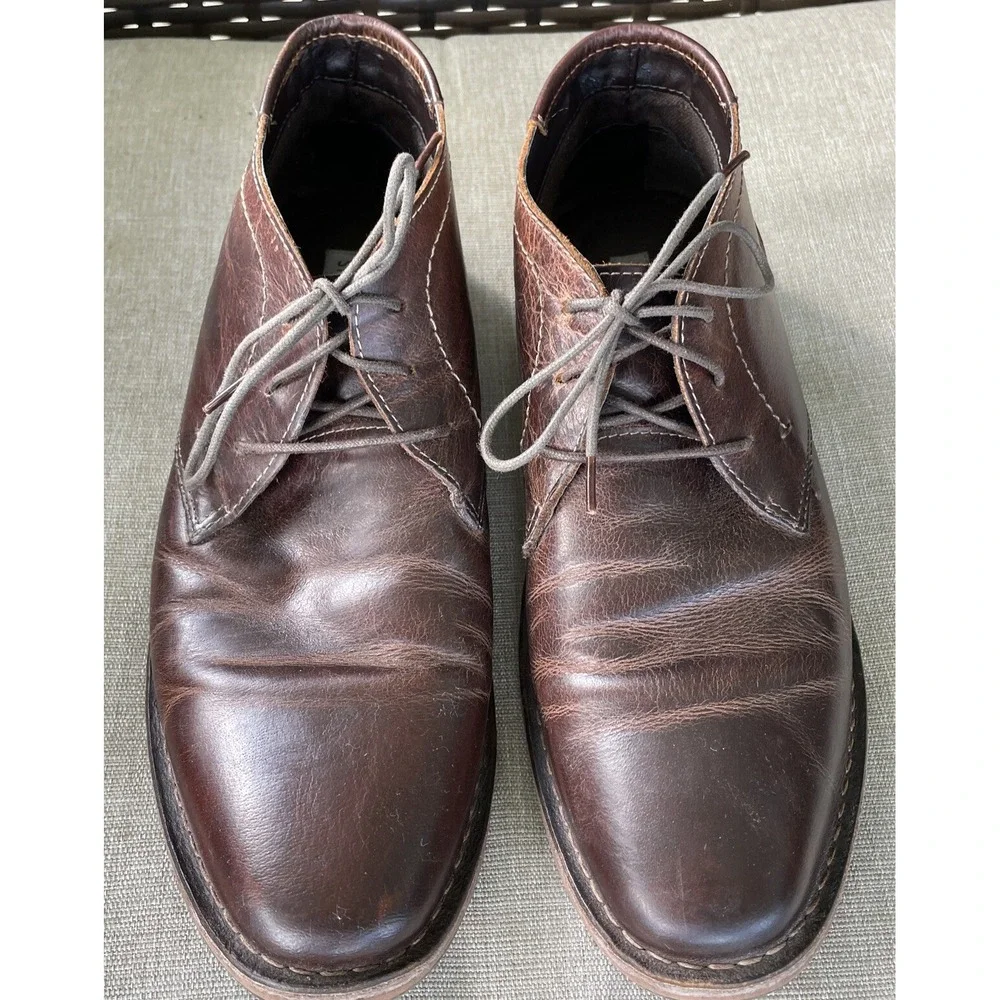 Steve Madden P-Ivon 982 Brown Leather Lace Up Chukka Men Ankle Boots Size 10